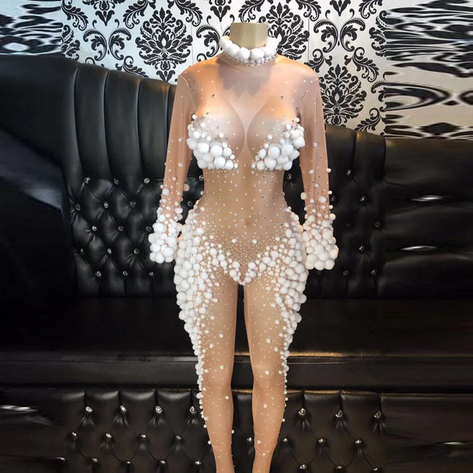 PERFECT WHITE PEARL BUBBLES OVERALL SEE-THROUGH BIKINI FIT ALL THE GIRLS