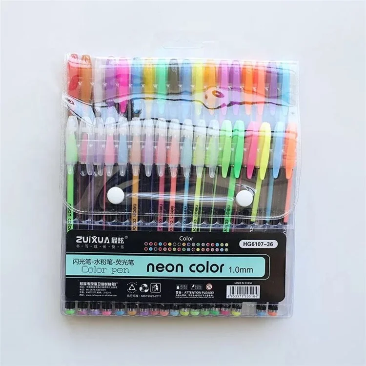 
2019 hot wholesale Customized logo glitter pen, Plastic Set promotional gift glitter pen,writing 36 colors non-toxic glitter pen 