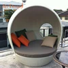 Commercial hotel customized outdoor pool bed/king size round rattan outdoor bed