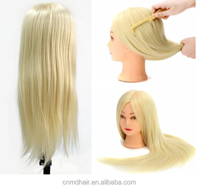 blonde human hair mannequin heads