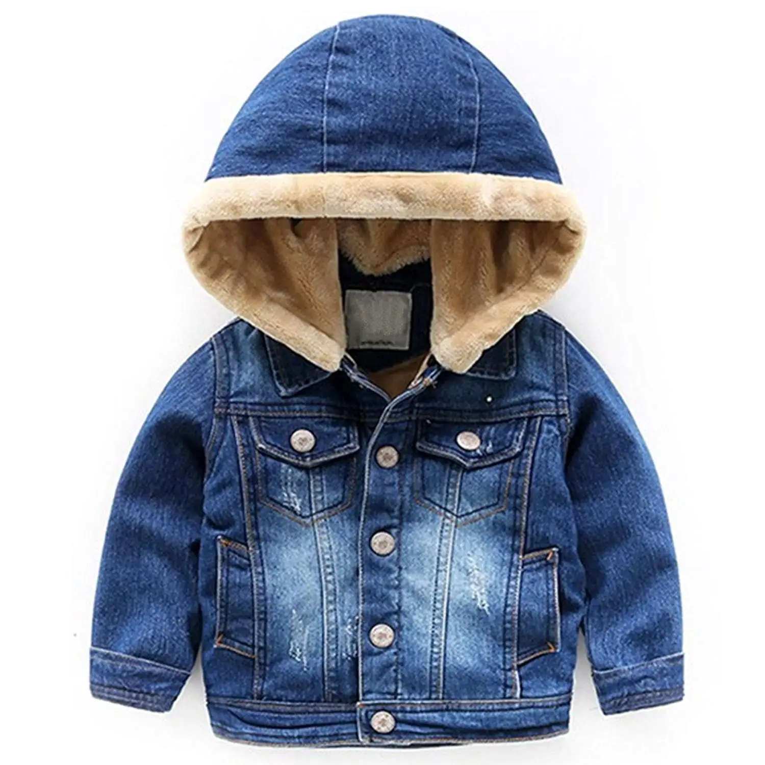 LJYH Boys Cotton Lining Outerwear Jackets with Hood Windproof Coat