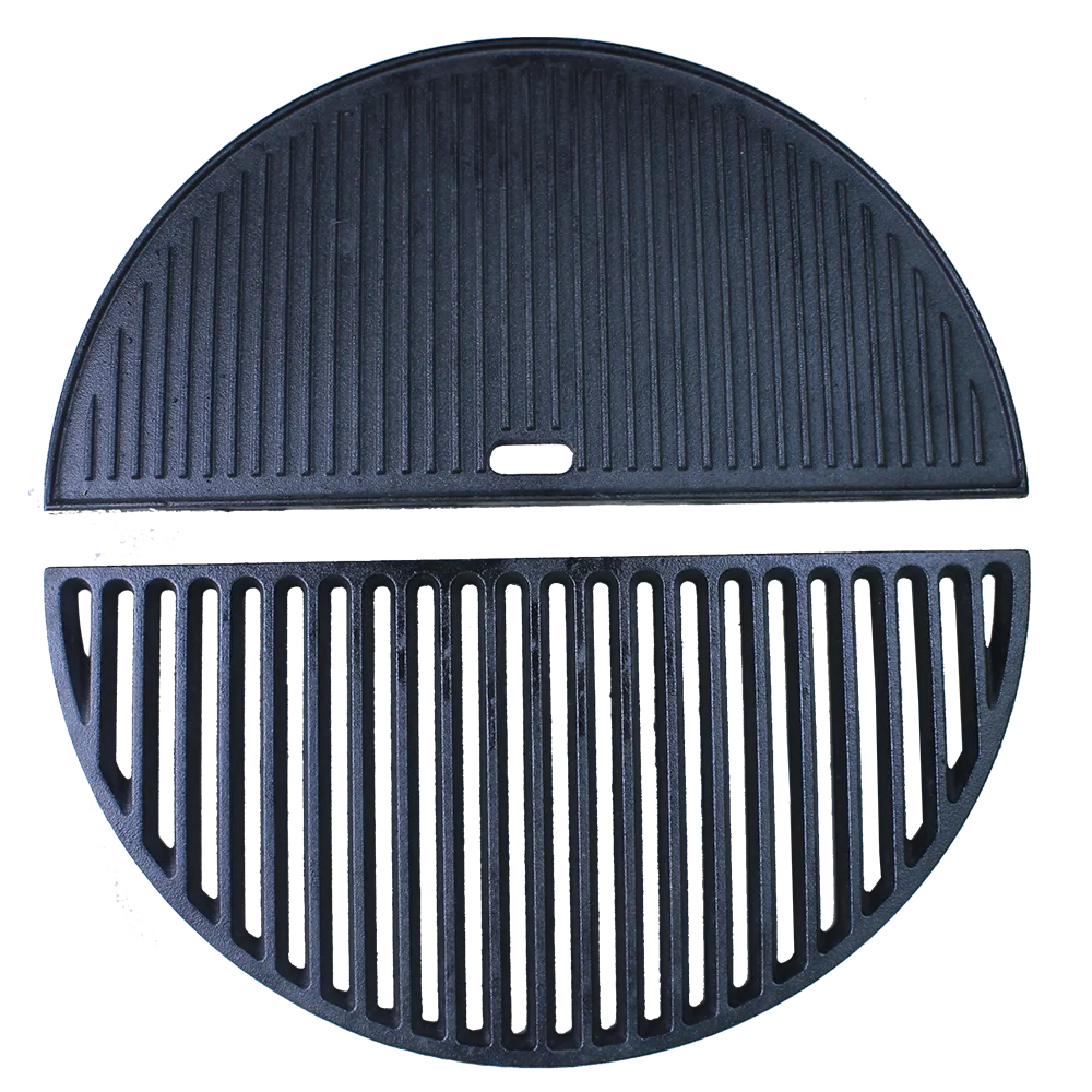 Kamado Charcoal Cooking Grid Ceramic Half Moon Cast Iron Griddle For