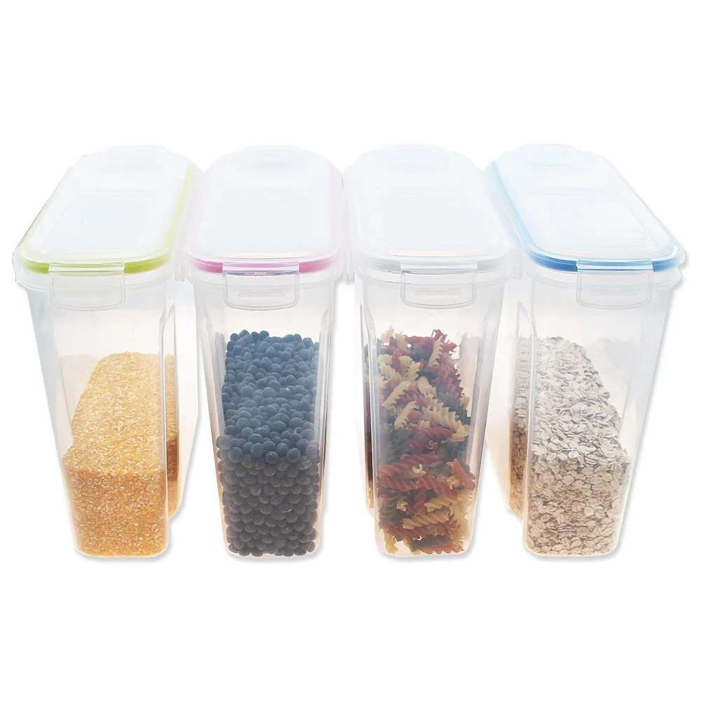 Plastic Cereal Container Dispenser Airtight Watertight Cereal Keeper ...