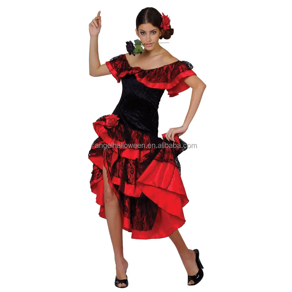 Spanish Senorita Flamenco Dancer Fancy Dress Costume