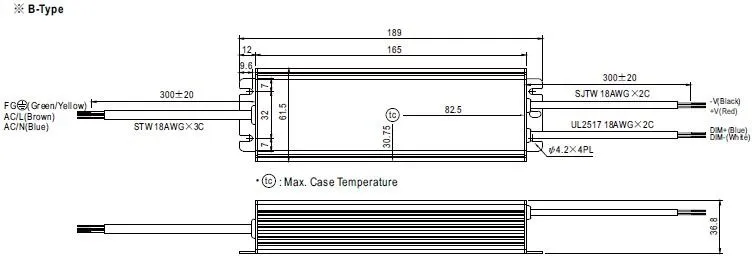 Meanwell HVGC-65-1050B 65W Dimmable LED Driver Constant Current 1050mA