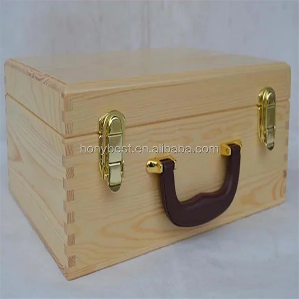 Luxury Chinese Manfacture Wine Gift Box Wood,Ufinished Wood Box HY160233 (2)
