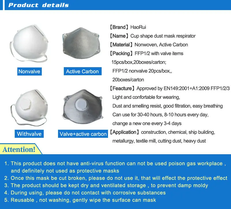 Dust Mask For Construction - Buy Dust Mask,Ffp1/ffp2/ffp3 Dust Mask ...