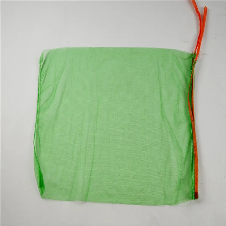 Recycled PE monofilament mesh vegetable bags fruit mesh net bags with tie string