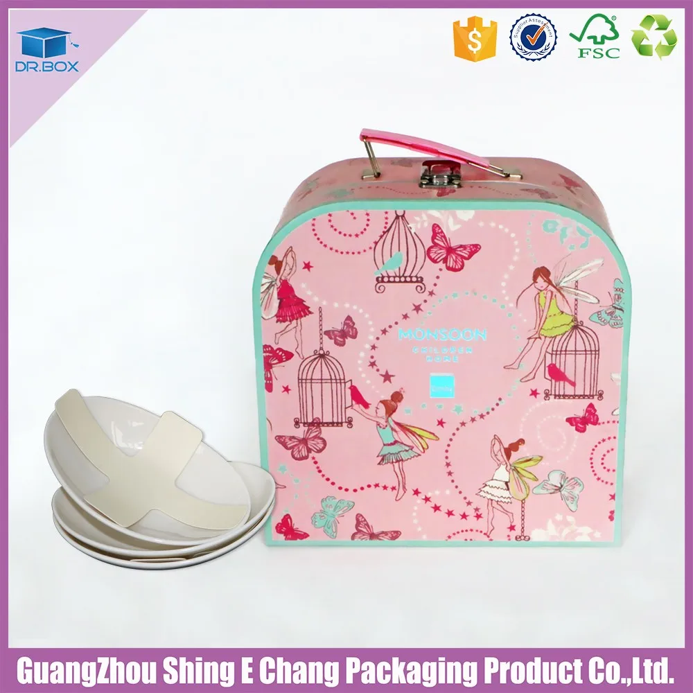 Small Mini Lovely Cute Girls Kids Children Toys Craft Paper Cardboard Suitcase With Handle - Buy ...