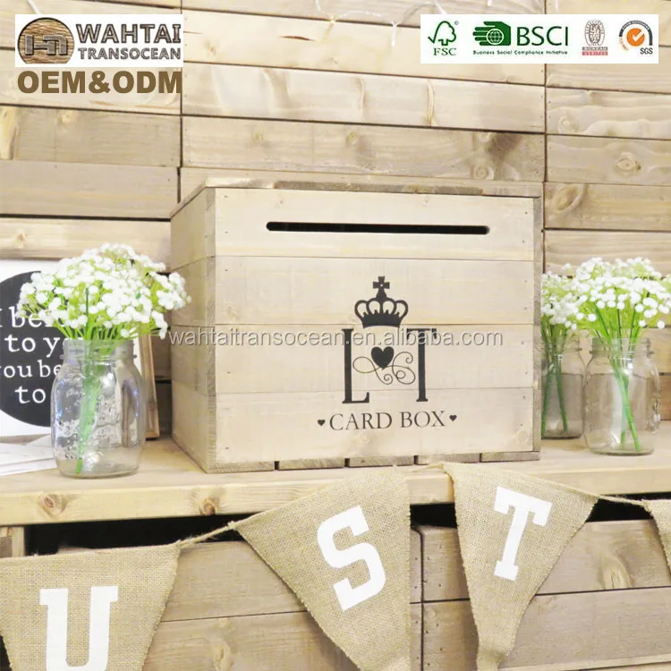 Kenang Kenangan Antik Pribadi Rustic Vintage Kayu Pernikahan Kartu Surat Pos 