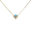 925 silver jewelry 18K plated dainty opal simple gold chain necklace