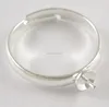 Silver Adjustable Ring Half Drilled Pearl Bail Setting(EC160-S)