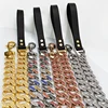 18K Gold Dog Collar Chain Leash Supreme Bully Dog Head Leash Chain Pitbull Cuban Luxury Collar And Lead Leash