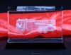Customized pujiang Shining Crystal new creative design crystal laser carving fire fighting truck cube for souvenir