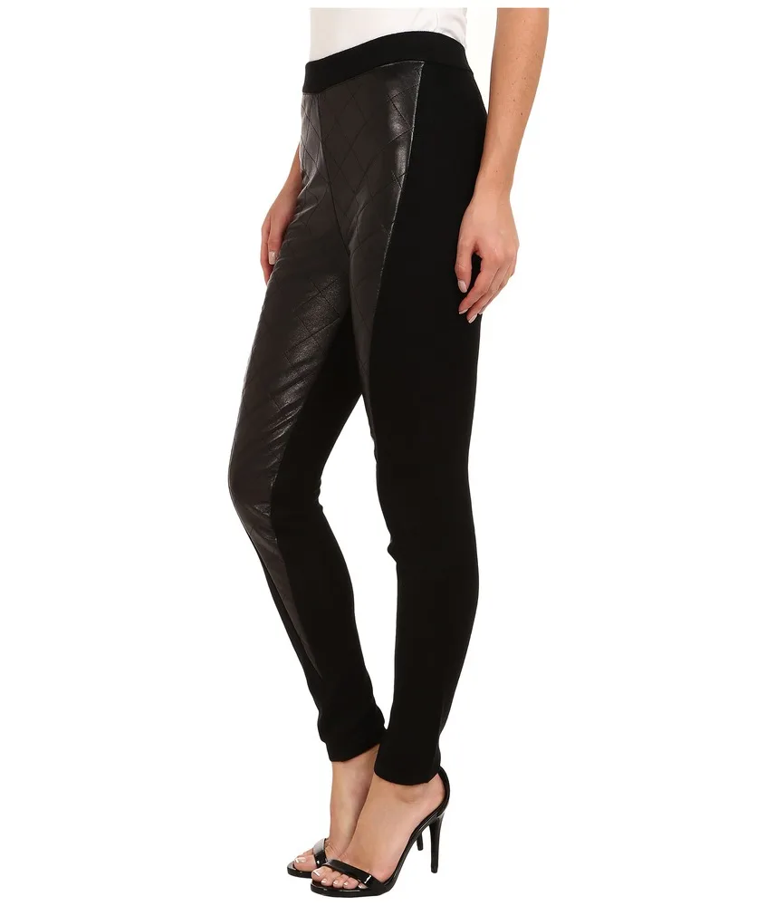 black leather tight pants