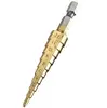 CHINA FREE SHIPPING Hot Sale 1pcs/lot Titanium Step Drill Bits 3-12mm HSS Power Tools HSS Wood Metal Drill