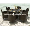 6 seater elegant round dining table and chairs outdoor wicker patio items for furniture miami florida