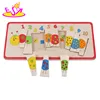 Cartoon design learn wooden puzzle toy,Lovely wooden learn count number toy,Wholesale wooden toy study learn toy W14L019