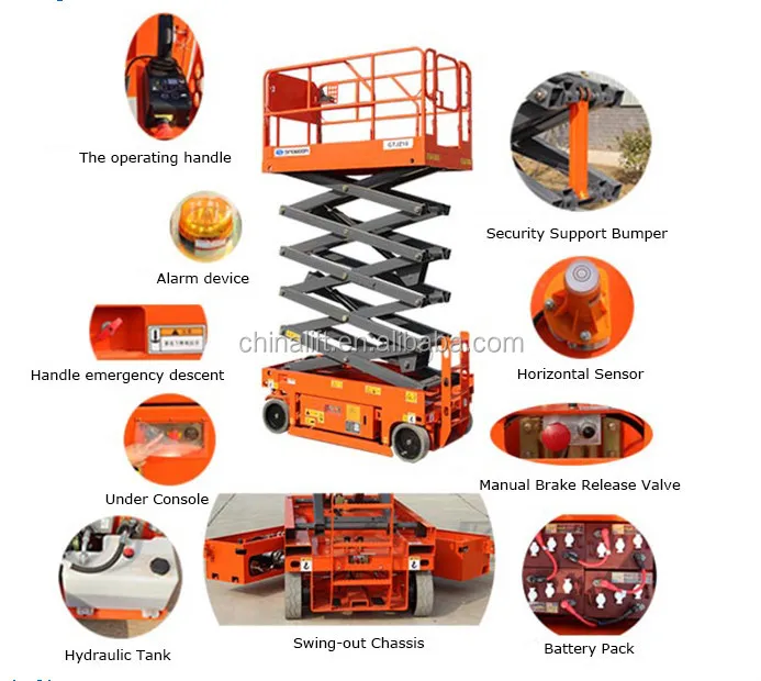Muddy Floor Used Crawler Selfpropelled Heavy Scissor Lift Platform