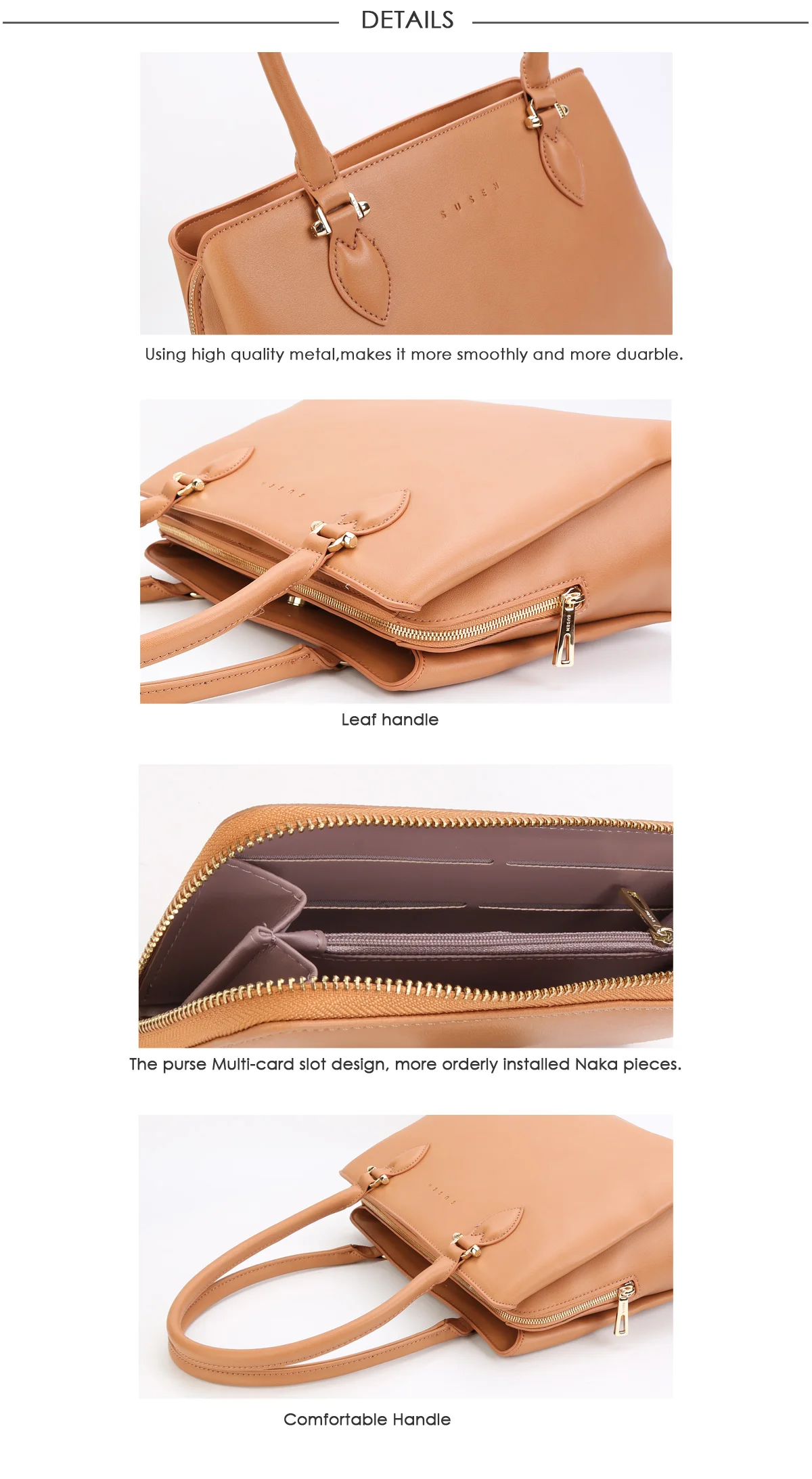 Susen Women Pu Leather Handbag Tote Bag Lady Shoulder Bag - Buy Women ...