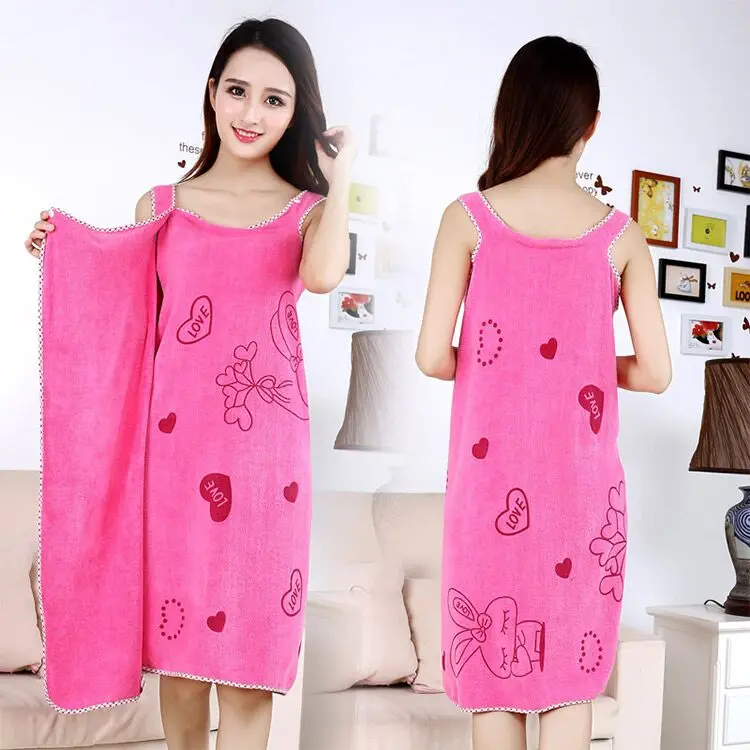 Bathroom floor towels pink design towel bar set Microfiber Bath Dress Towel