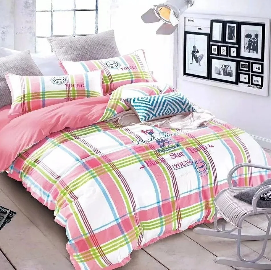 100 Cotton Yarn Dyed Woven White Stripe Check Fabric For Bed Sheet