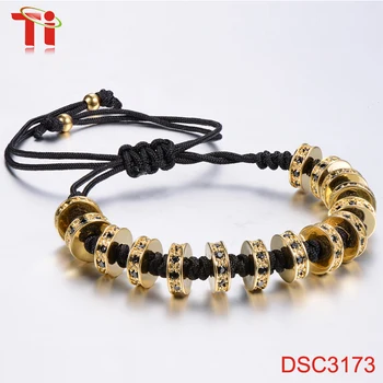Fashion Gold Plated Zircon Stoppers Macrame Bracelet Braided Rope Fashion Gold Plated Zircon Stoppers Macrame Bracelet Braided Rope 18k Jewellery Whole Charm