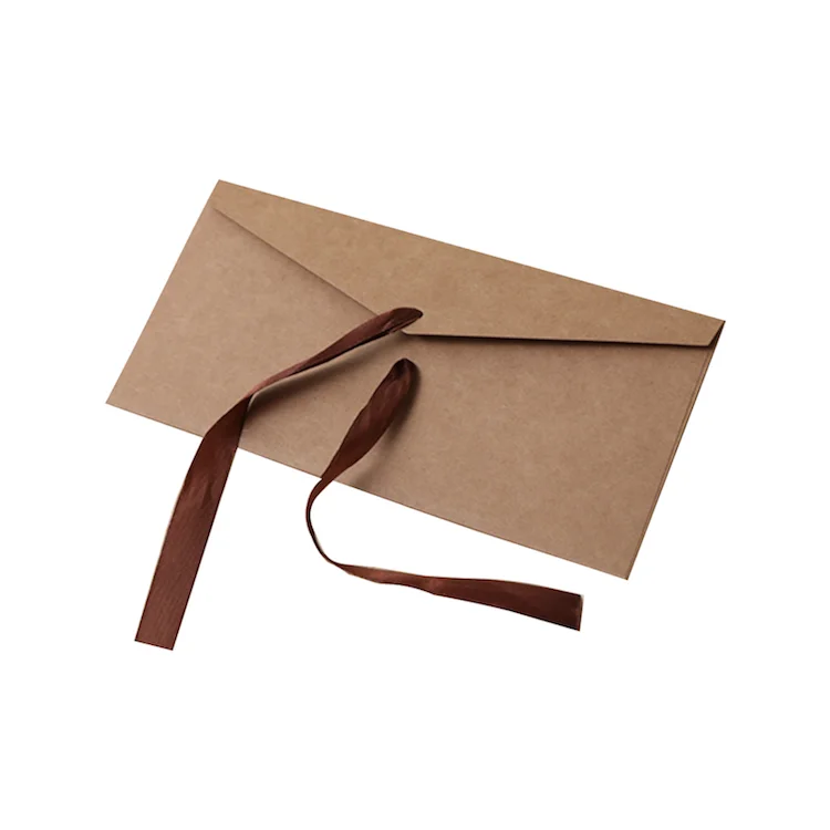 Beautiful Ribbon Custom Kraft Paper Wedding Envelopes Gift Paper