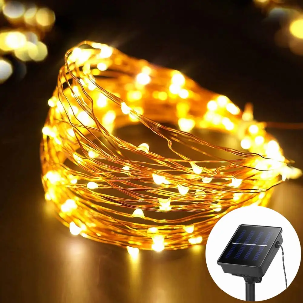 solar copper wire micro led string lights solar powered fairy