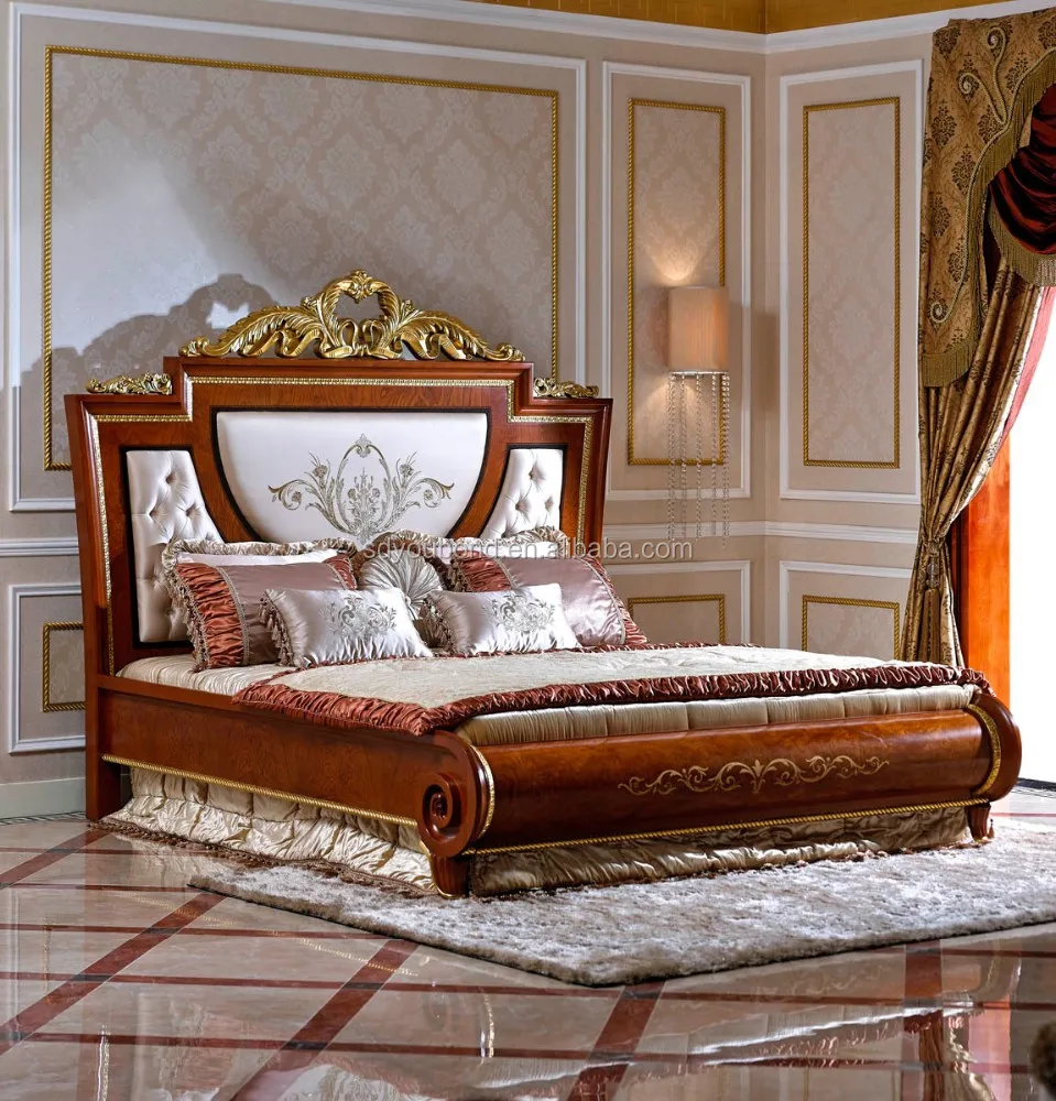 0038 europese klassieke massief houten slaapkamer meubilair, hoge ...