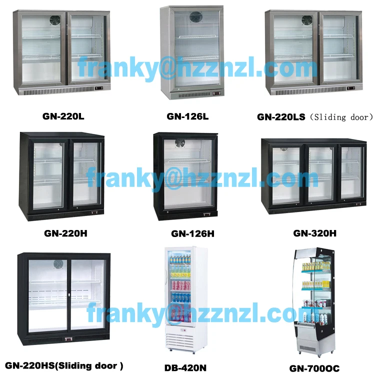 Three Sliding Door Black Back Bar Cooler 320l Gn320hs Under Counter