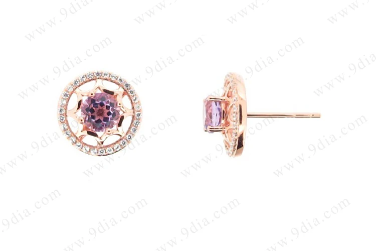 Factory Price Real Gold Jewelry Gem Earings Gold Women Gift