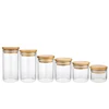 1oz 2oz 3oz 4oz 6oz 8oz customized clear kitchen spice glass storage container jars with wood cork top lid