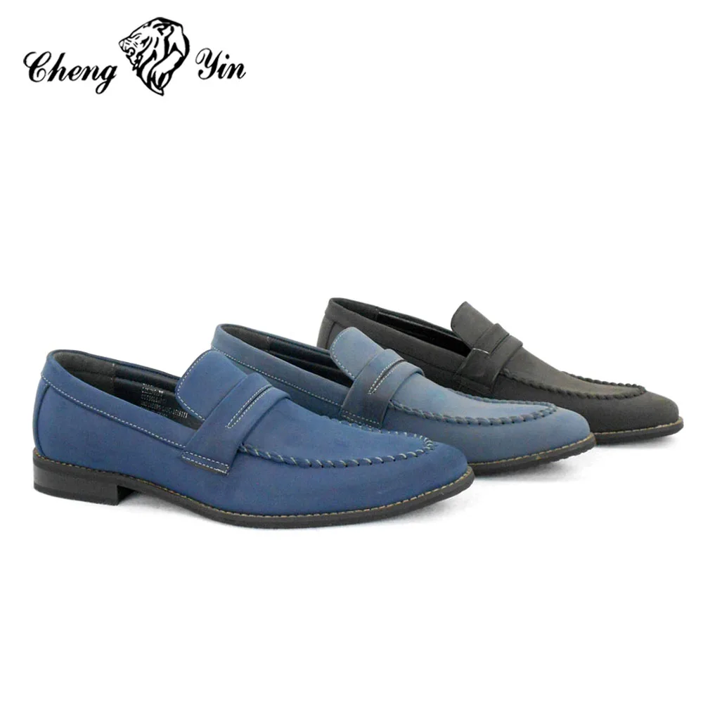 New Fashion Business Footwear Blue Mens Official Imitate Leather