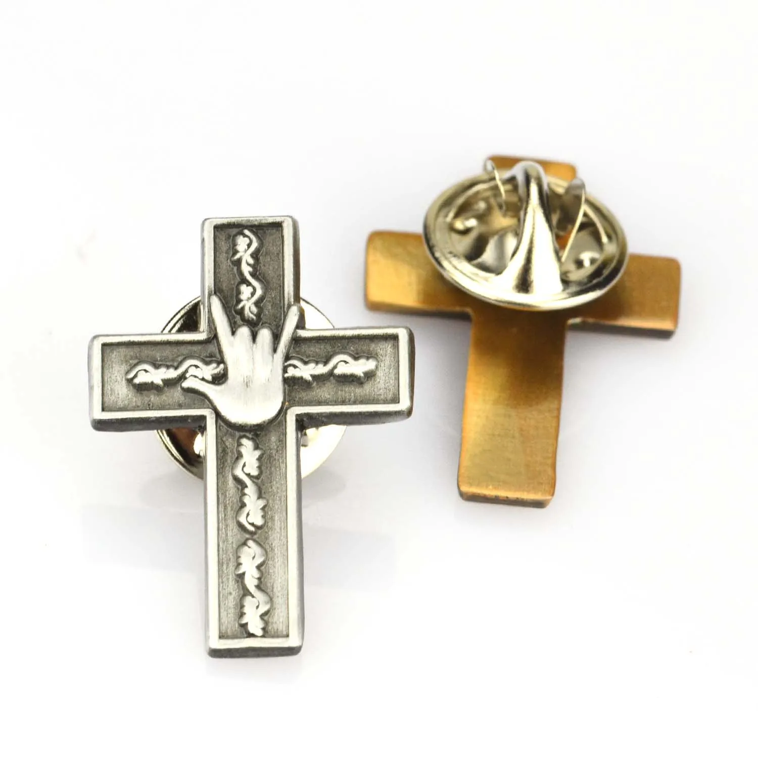 Wholesale Metal Antique Custom Religious Cross Church Brooch Lapel Pin