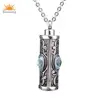 Funeral Supplies Wholesale Price Stainless Steel Vertical Bar Cylinder Gem Cremation Urns Necklace Pendant for Human Pet Ashes