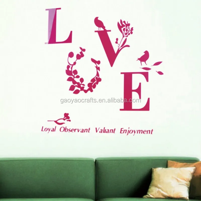 Diy Sticker Sweet Love Pattern 3d Acrylic Wall Stickers Romantic