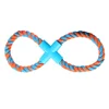 8 Shape Interactive Pet Chew Biting Toy For Dog LOW MOQ Cheap Handmade Durable IQ Training Cotton Blend Knot Rope Custom Dog Toy