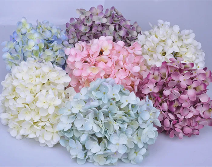 Decorative Hydrangea White Artificial Hydrangea Heads Flower Making For