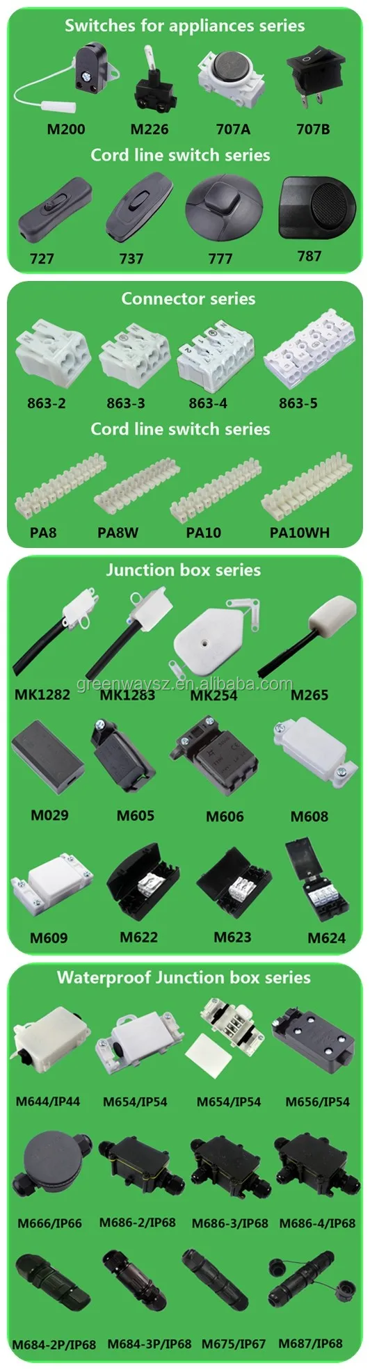 3 vías de Exteriores Impermeable IP66 Cable Conector Caja De Conexiones 450V 16A IP66 Tu