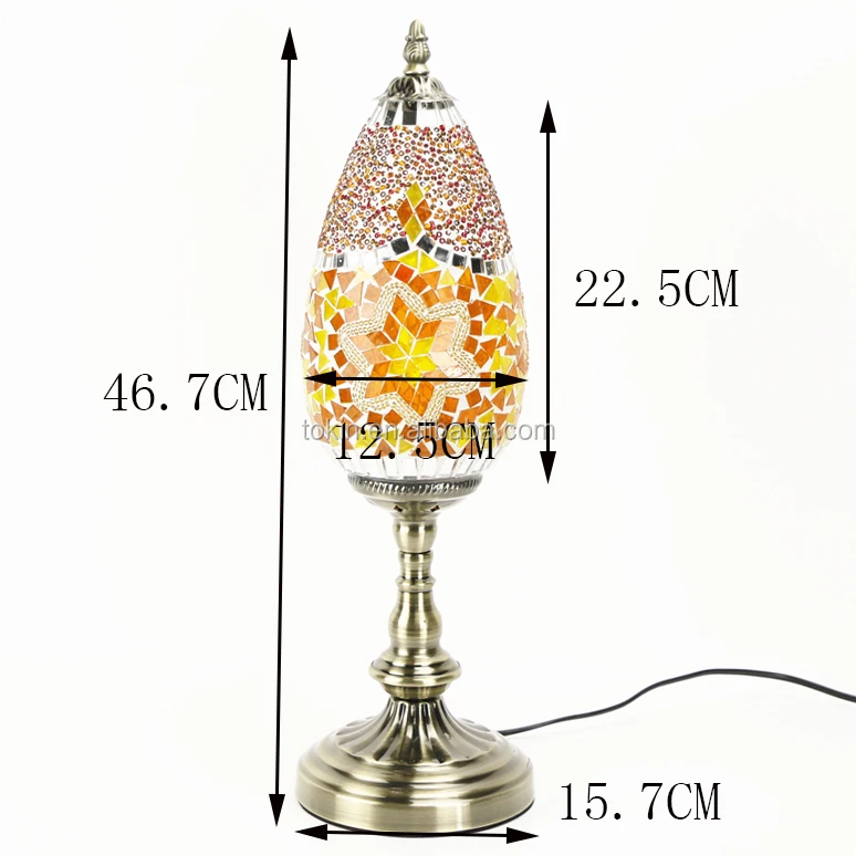 Tokin-lighting (TC1L03) Handmade Mosaic Art Turkish LED table Lamps