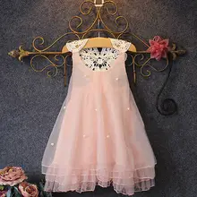 Summer dress Cute Chiffon Toddler Baby Girls Princess Party Dress Pearl Lace Tulle Gown Kids for
