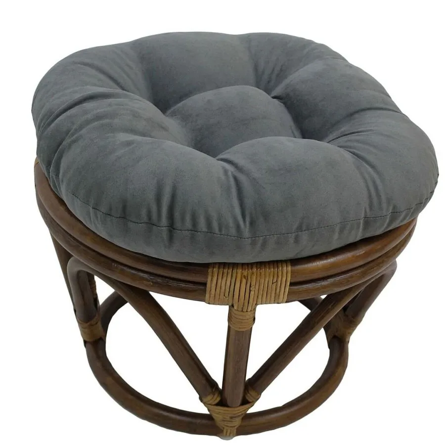 E816 Papasan Chair Ottoman Footstool Microsuede Cushions Removable