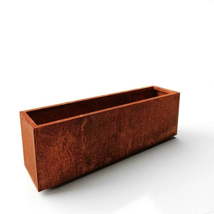 Fioriera In Acciaio Corten 200x40x80cm - Vaso Per Piante, Design Rustico, Per Giardino O Balcone - Foto 4