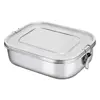 304 Stainless Steel Bento Lunch box With Lock Clips Leak-proof 49OZ Food Containers High Quality Square Tin Box