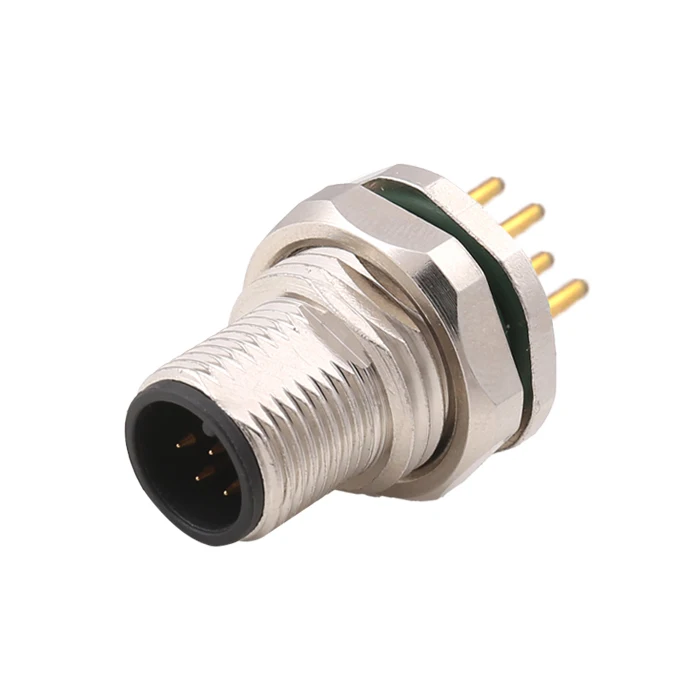 M12 Connector Panel Mount Male Electrical Plug M12 Connector 4 5 8 Pin ...