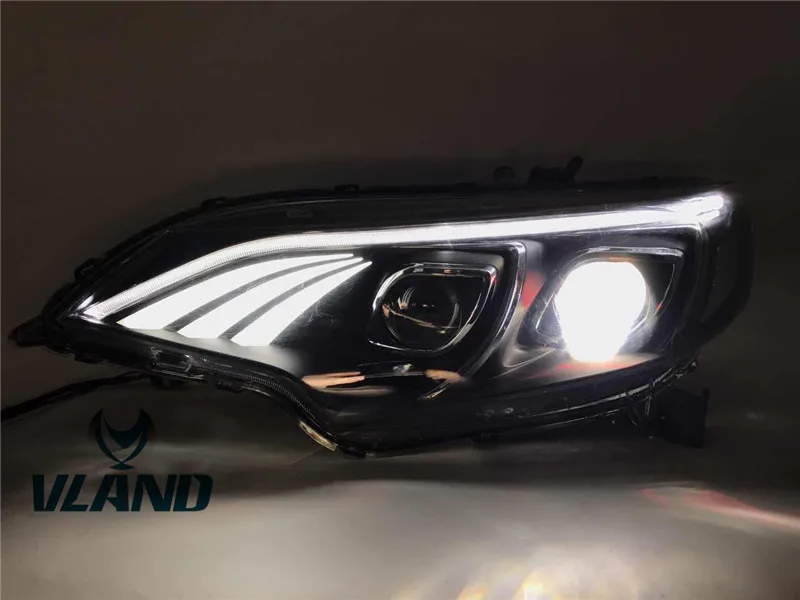 VLAND manufacturer accessory for Car Headlight for FIT/JAZZ LED Head light for 2014-2018 with demon eyes+moving turn signal