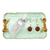 European Bow Simple Shine Jewelry Dish Tray Key Plate Holder or Key Tray Gold Edge Wrapped in Decorative Gift Box