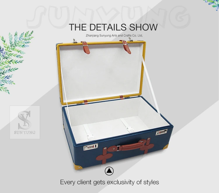 Modern Faux Leather Decorative Trunk Boxes Storage With Nice Color