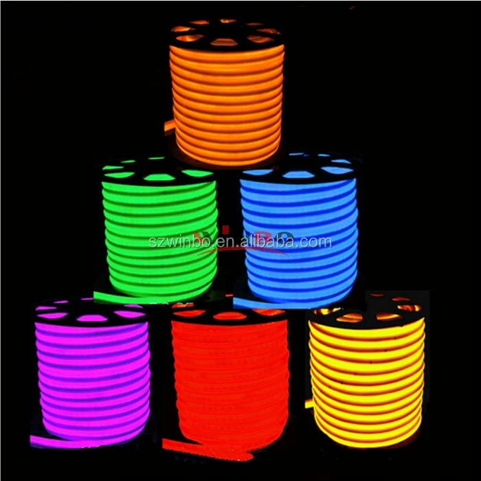 Factory Price Mini ultra thin 12v LED Neon 15*7mm 100m PVC SMD2835 LED Neon Flex Rope Light For Decoration